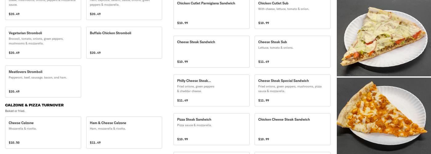 Papa Luigi's Pizza Menu