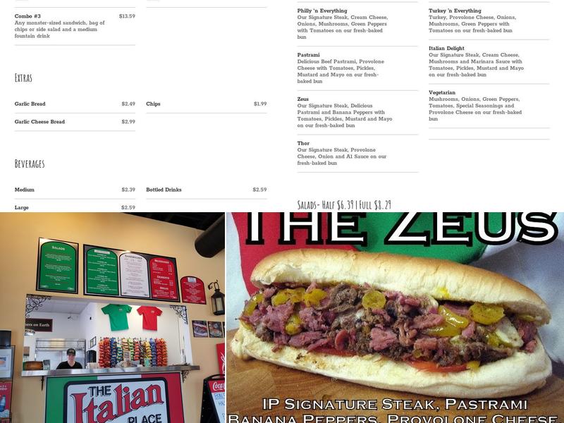 The Italian Place Cheesesteaks Menu