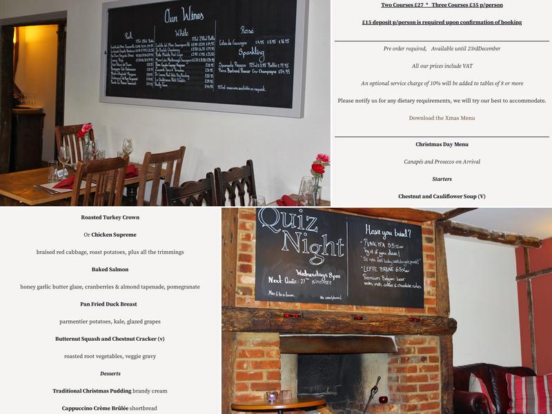 The Chequers Orwell Menu