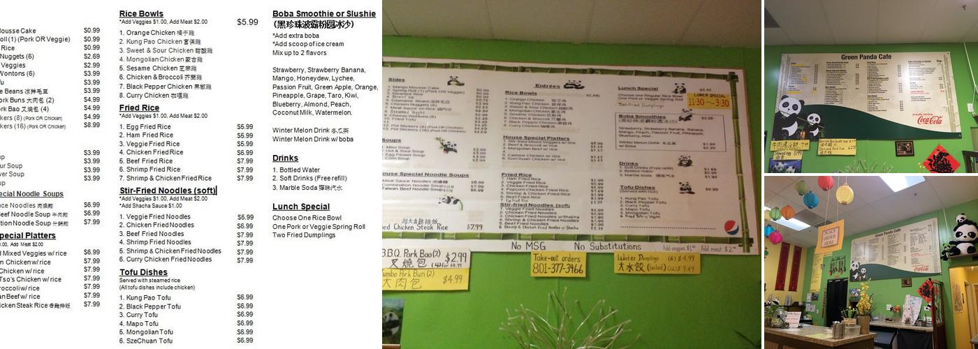 Green Panda Cafe Menu