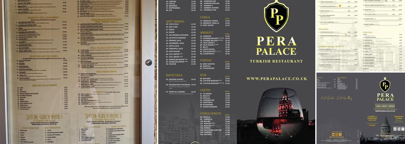 PERA PALACE TURKISH RESTAURANT Menu