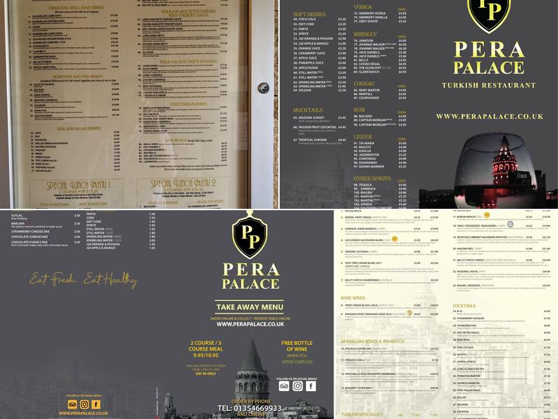 PERA PALACE TURKISH RESTAURANT Menu