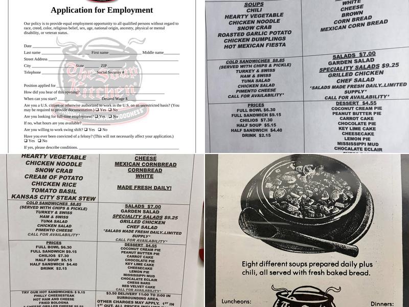 The Soup Kitchen Menu