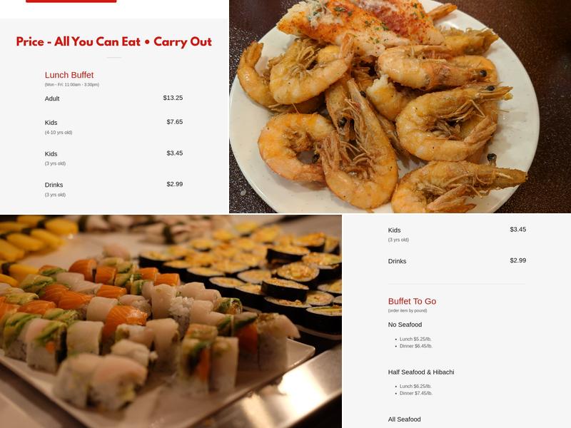 King Buffet of Orem Menu