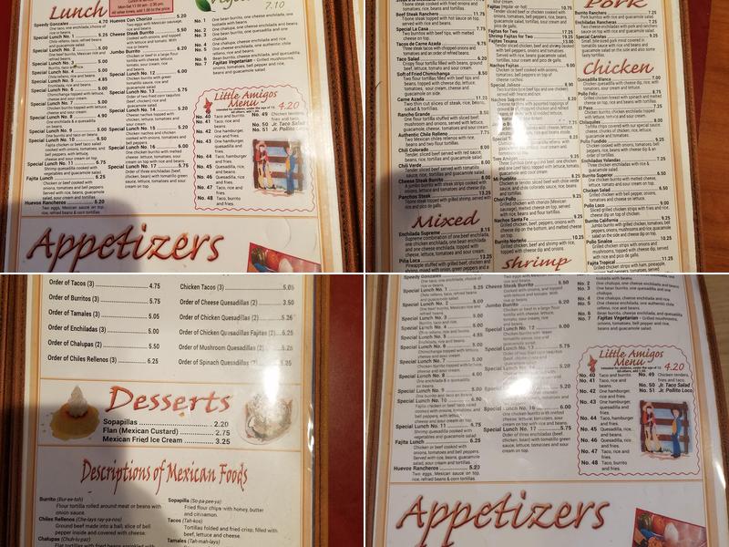 El Rancho Grande Menu