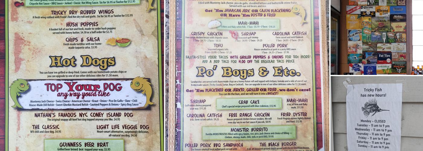 Tricky Fish Menu