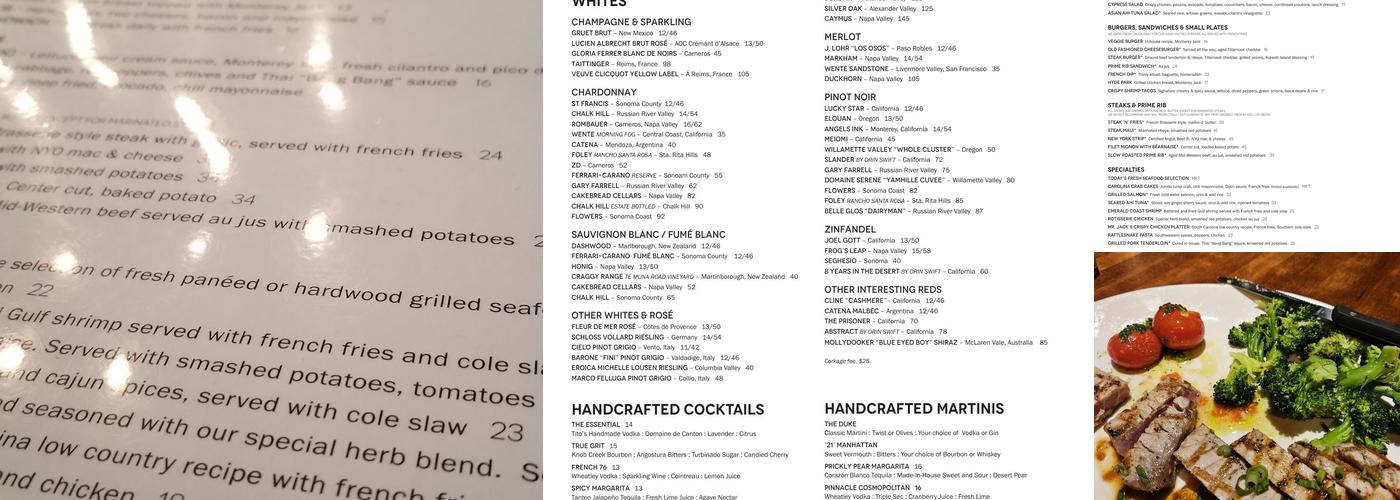 J. Alexander’s Restaurant Menu