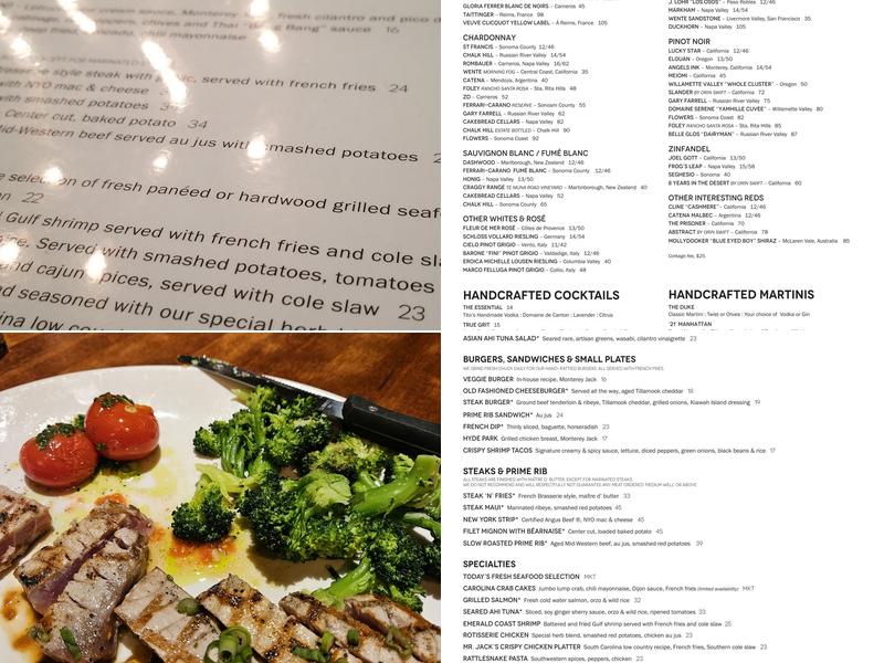 J. Alexander’s Restaurant Menu