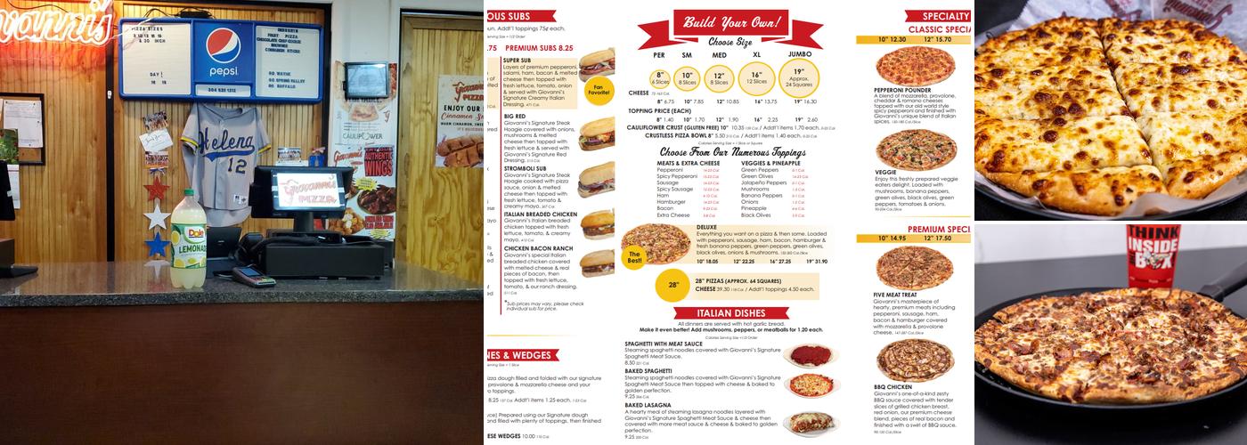 Giovanni's Pizza Menu