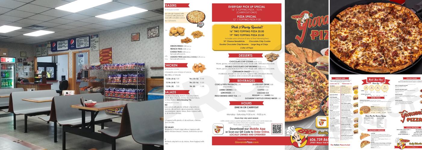 Giovanni's Pizza Menu
