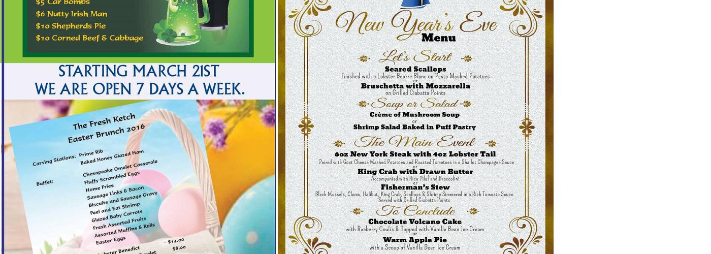 The Fresh Ketch Menu