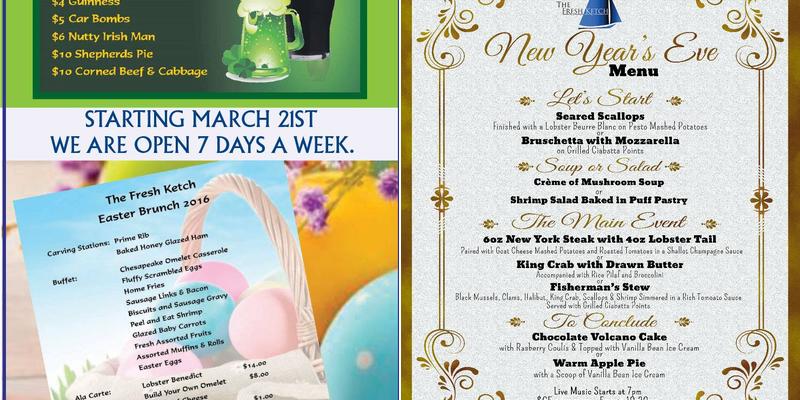 The Fresh Ketch Menu