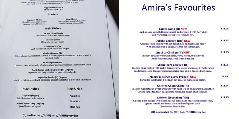Amira’s Kitchen Menu