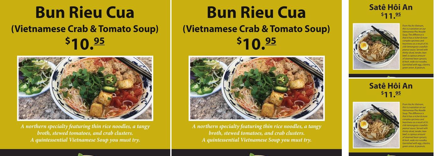 Saigon Sandwich Menu