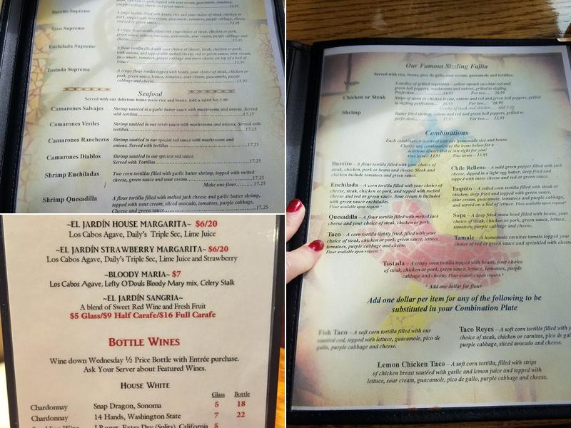 El Jardín Murphys Menu