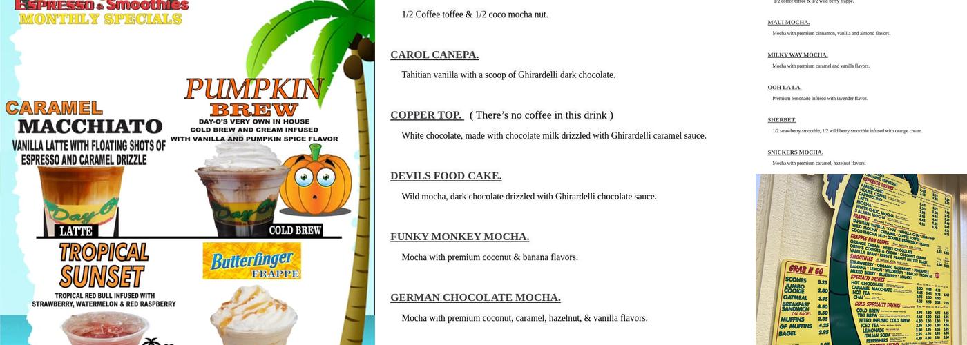 Day O Espresso Menu