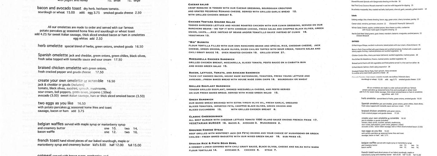 Grounds Menu