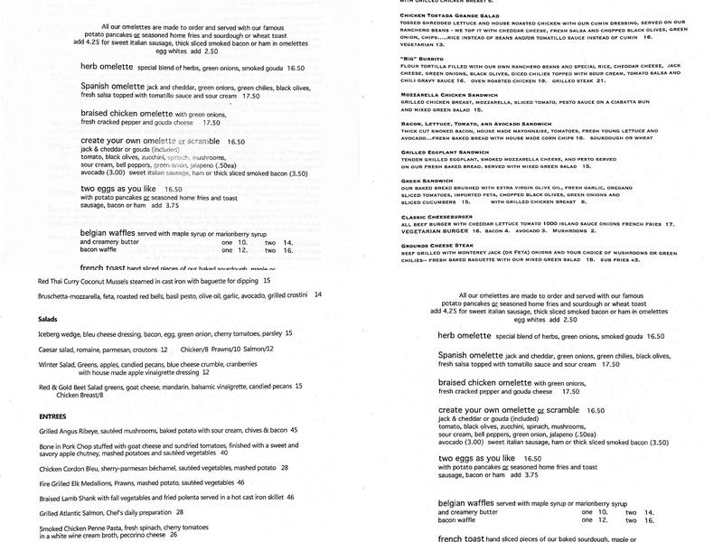 Grounds Menu