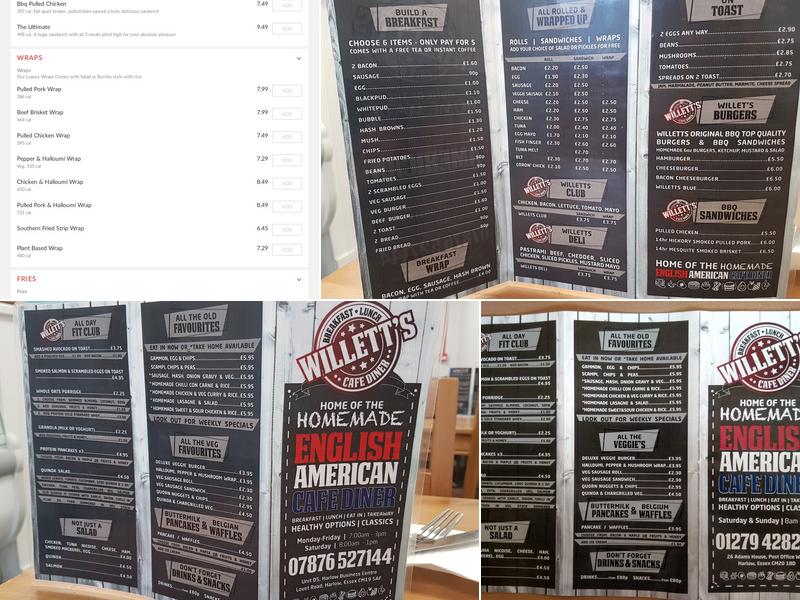 Willetts Menu
