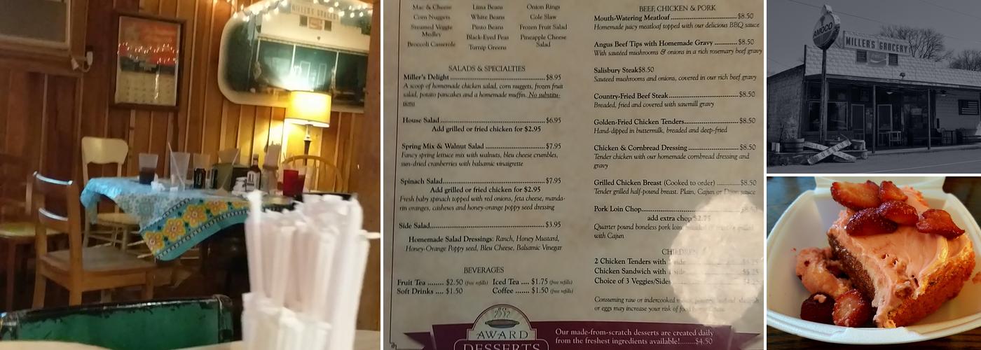 Miller's Grocery A Country Cafe Menu