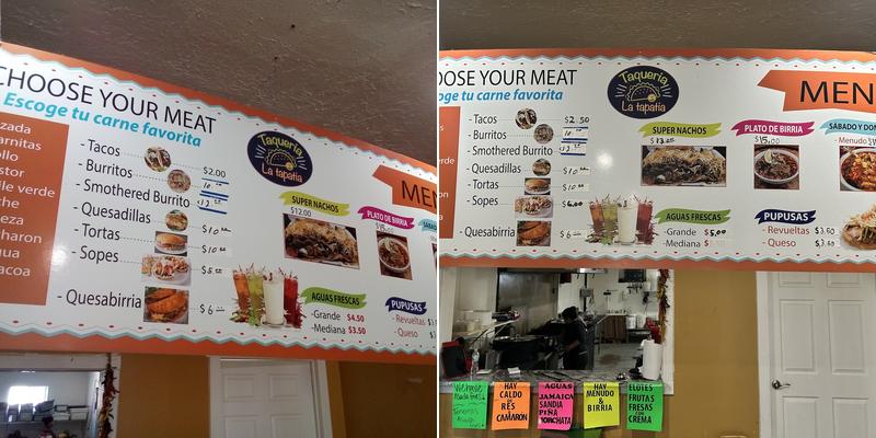 Taqueria La Tapatia Menu