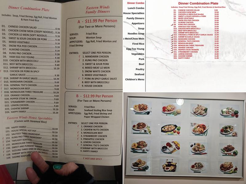 Eastern Winds Restaurant Menu