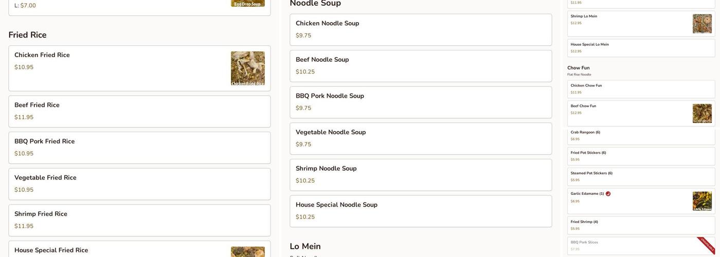 Chinese Kitchen Menu