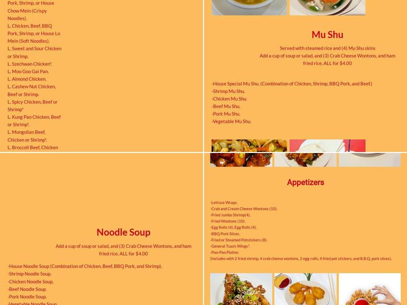 Changs Chopstix Menu