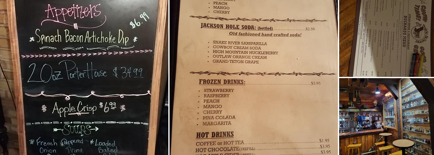 Prairie Schooner Steak House Menu
