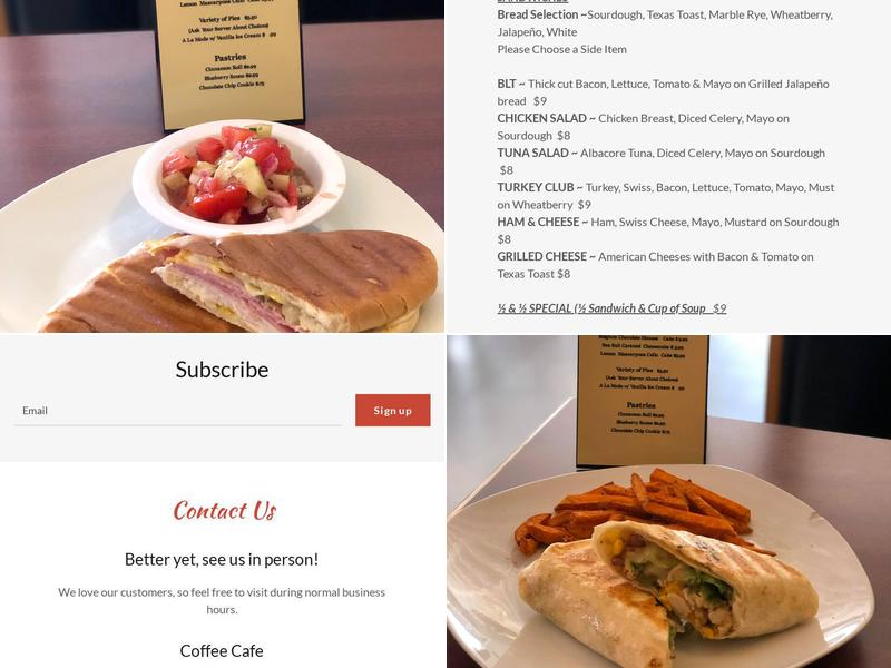 Coffee Cafe Menu