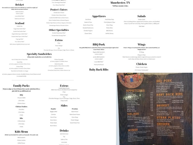 Prater's Bar-B-Que & Catering Menu