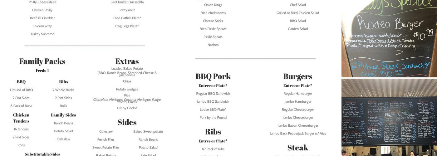Prater's BBQ Menu