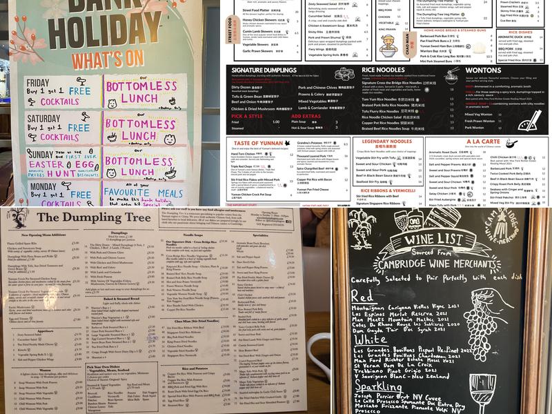 The Dumpling Tree Bar & Restaurant Menu
