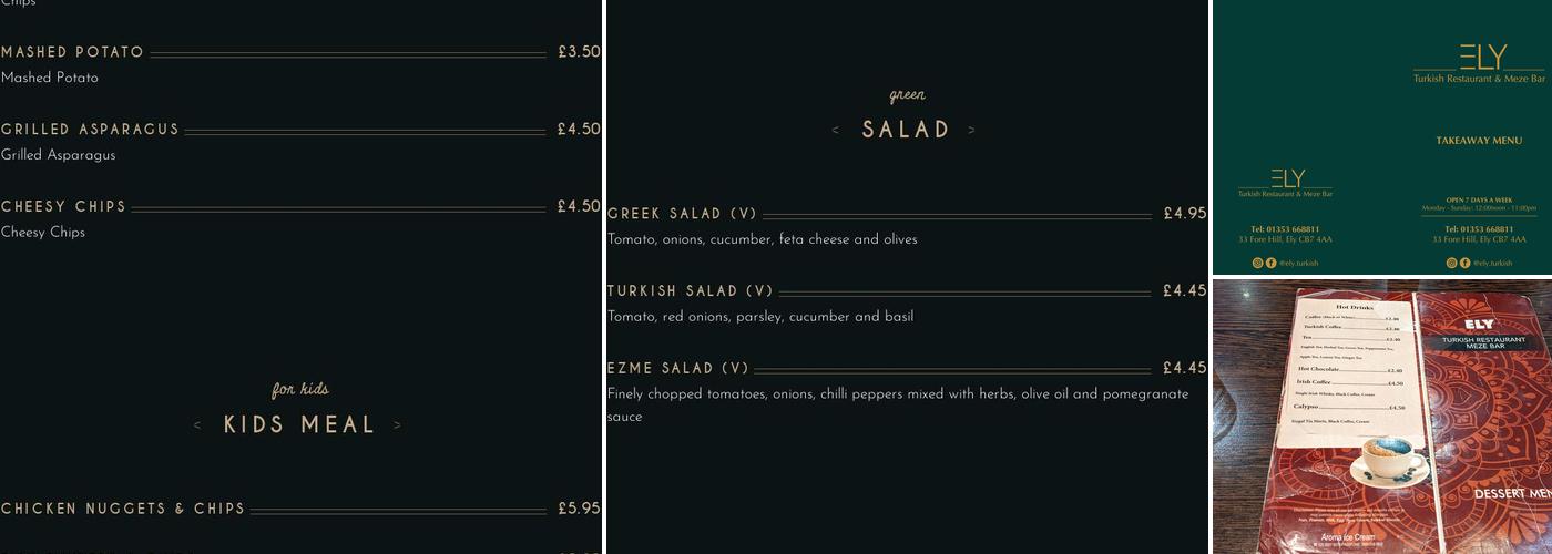Ely Turkish Restaurant Menu