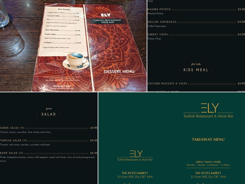 Ely Turkish Restaurant Menu