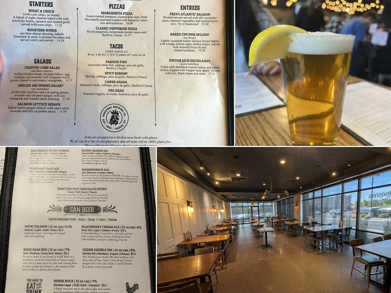 Roosters Brewing Company and Restaurant Menu