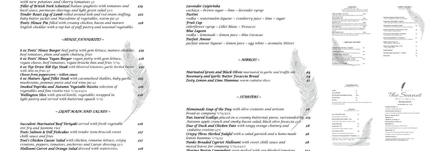 The Dining Room at Poets House Menu