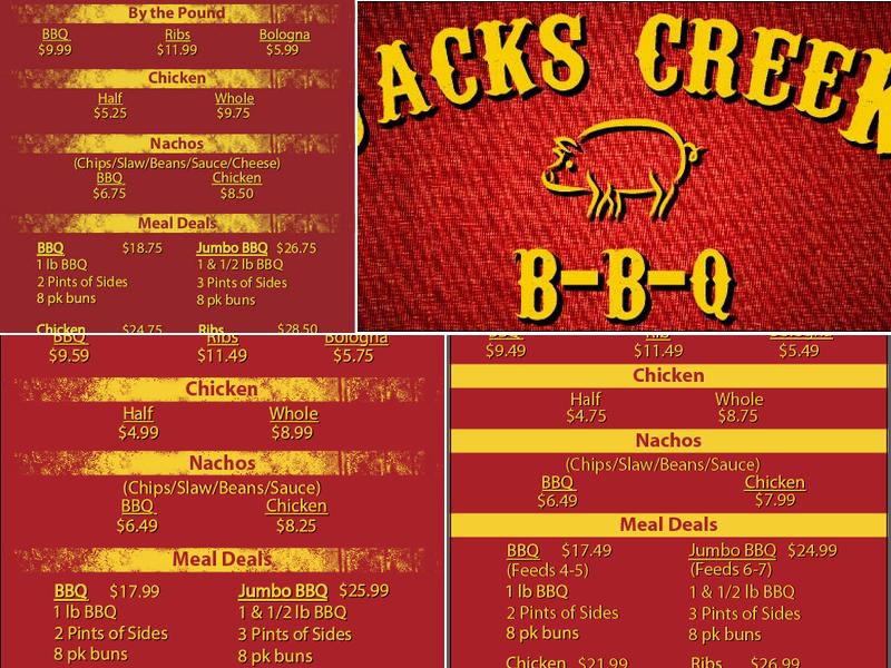 Jacks Creek Bar-B-Que Menu