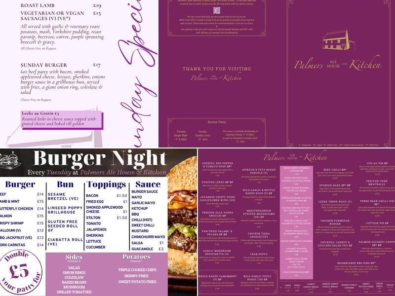 Palmers Ale House & Kitchen Menu