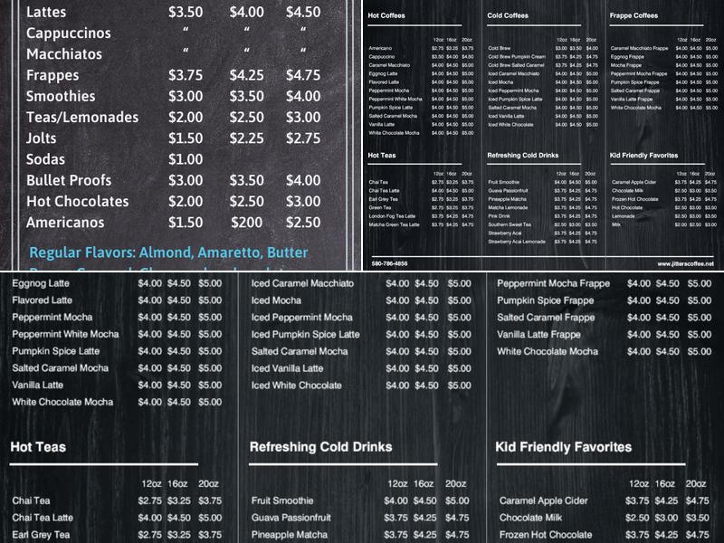 Jitters Menu