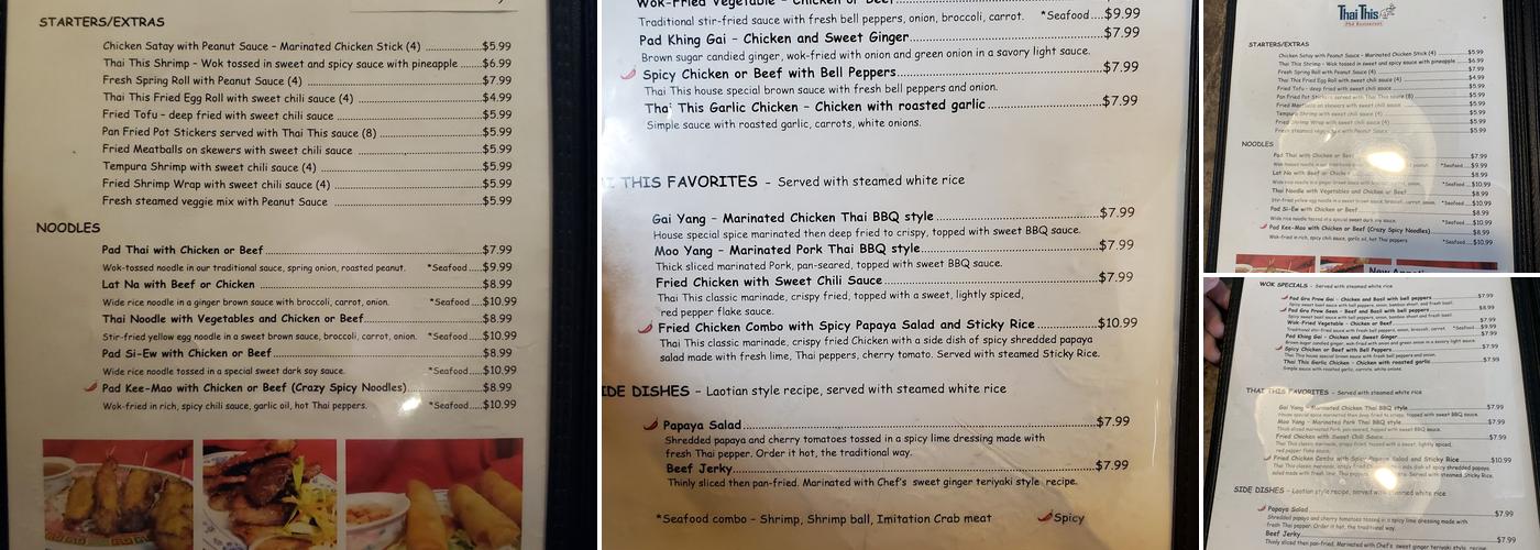 Thai This Menu