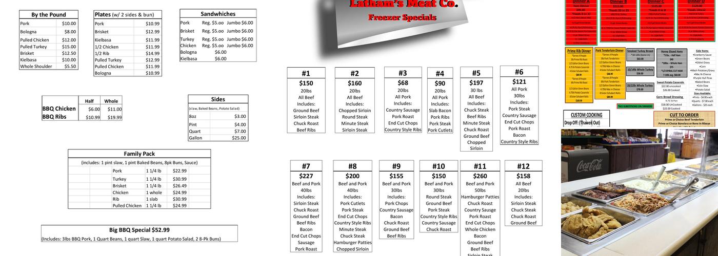 Paul Latham's Meat & Bar-B-Que Menu
