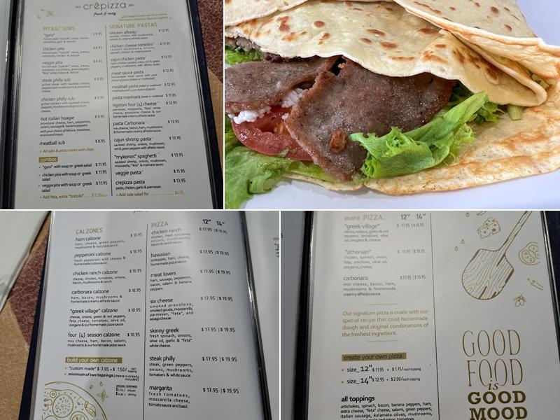 Crêpizza Menu