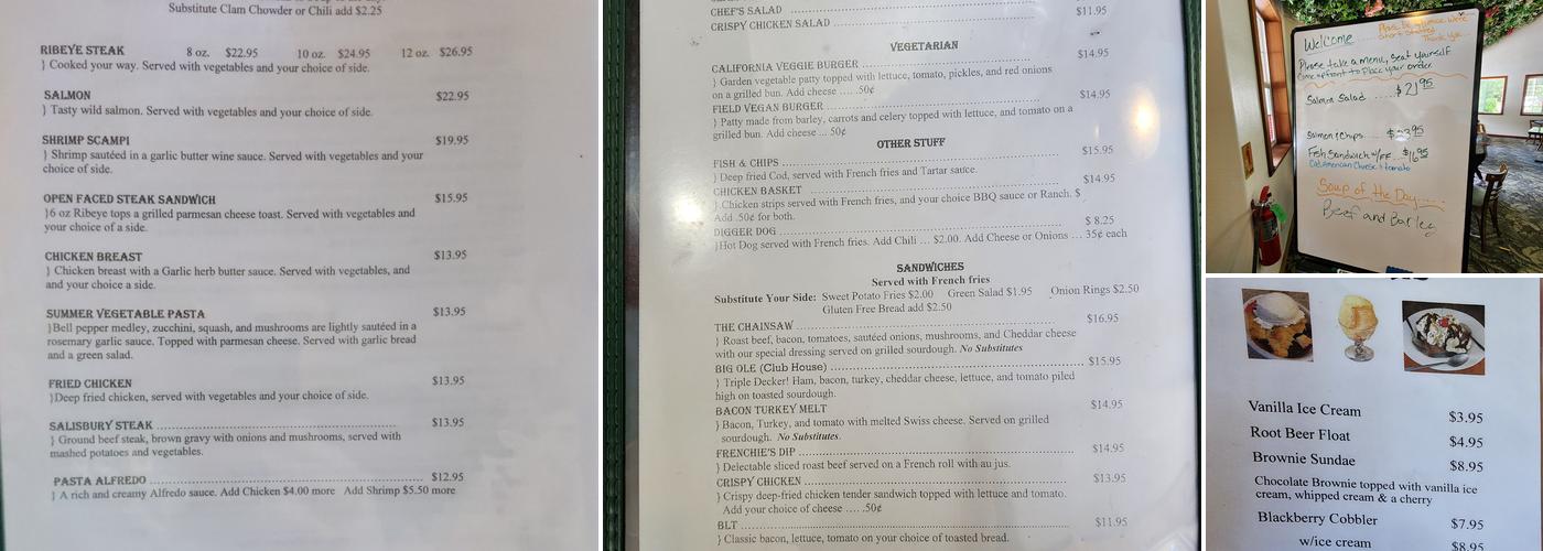 Forest Cafe Menu