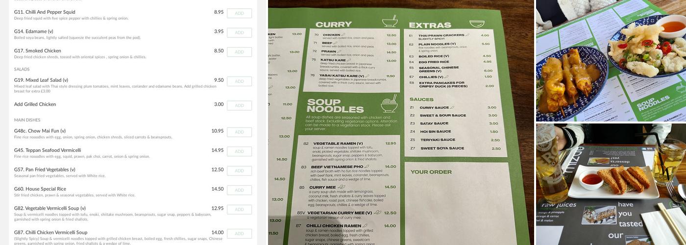 Mizu Noodle Bar Menu