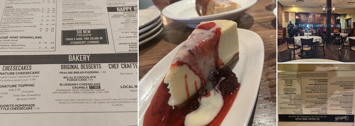 Copeland's of New Orleans Menu