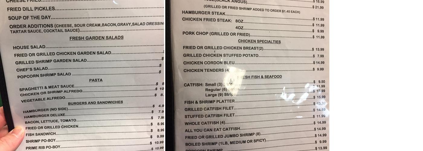 River's Edge Restaurant Menu