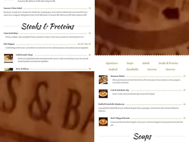 Bricks & Barrels Menu