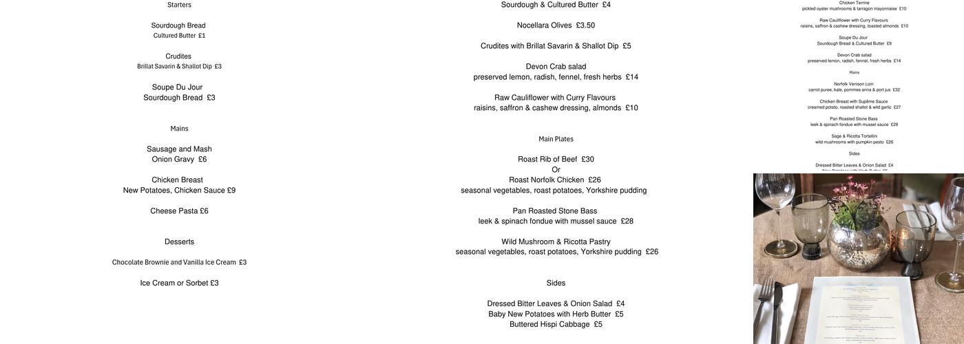 Pear & Olive Scratch Kitchen Menu