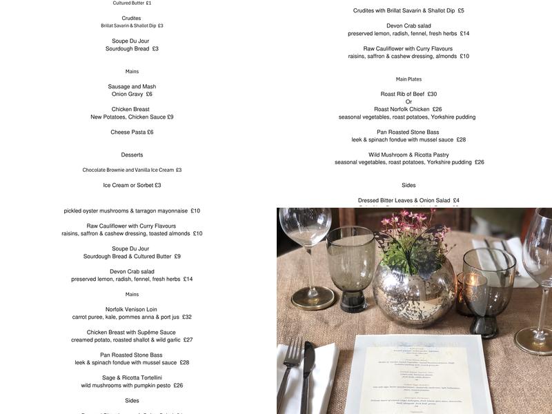 Pear & Olive Scratch Kitchen Menu